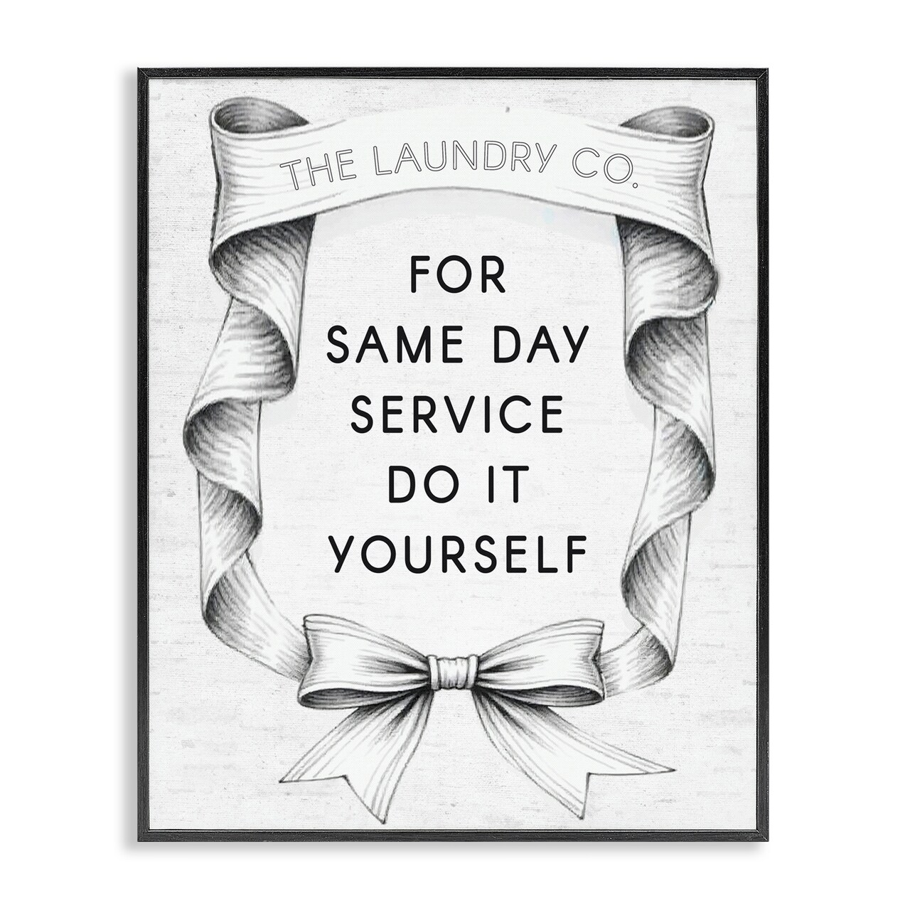 Stupell Industries Vintage Laundry Service Ribbon Framed Giclee, design by Lettered and Lined